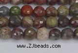 CRA161 15.5 inches 6mm faceted round rainforest agate beads