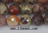 CRA163 15.5 inches 10mm faceted round rainforest agate beads