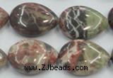 CRA19 15.5 inches 18*25mm flat teardrop natural rainforest agate beads