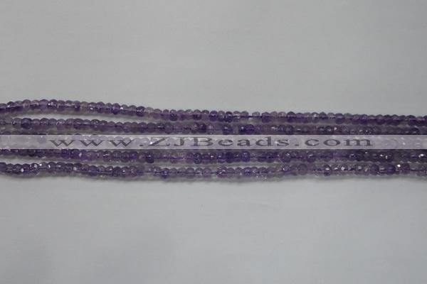 CRB102 15.5 inches 2.5*4mm faceted rondelle amethyst beads