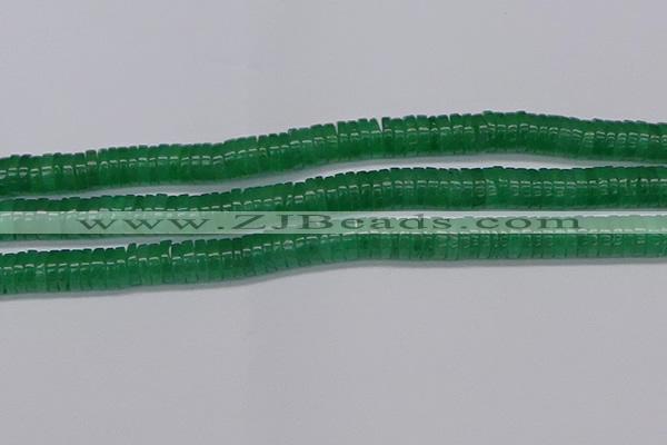 CRB1033 15.5 inches 2*7mm heishi green aventurine beads wholesale