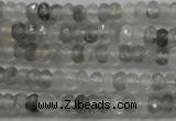 CRB105 15.5 inches 2.5*4mm faceted rondelle cloudy quartz beads