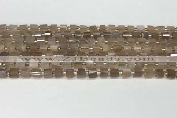 CRB1054 15.5 inches 4*6mm - 5*6mm faceted tyre moonstone beads
