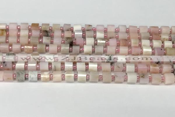 CRB1064 15.5 inches 4*6mm - 5*6mm faceted tyre natural pink opal beads