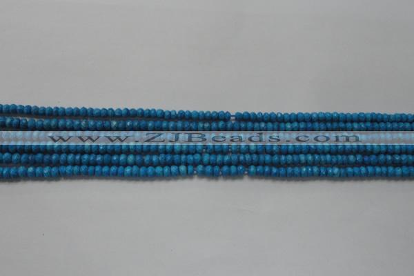 CRB107 15.5 inches 2.5*4mm faceted rondelle dyed turquoise beads