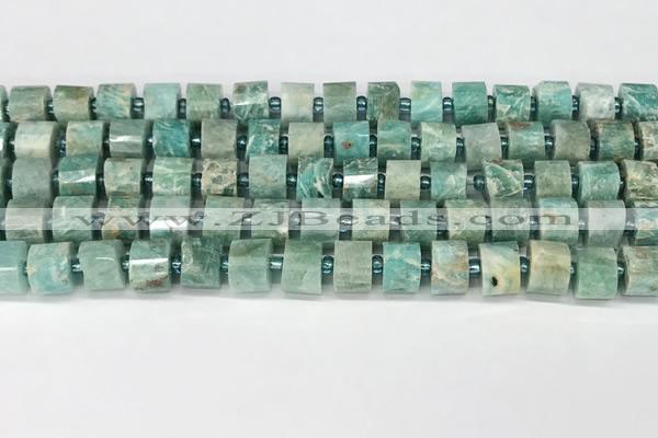 CRB1070 15.5 inches 7*9mm - 8*10mm faceted tyre amazonite beads