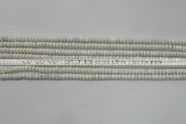 CRB109 15.5 inches 2.5*4mm faceted rondelle white agate beads