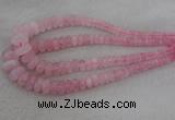 CRB1100 15.5 inches 5*8mm - 9*18mm rondelle rose quartz beads