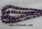 CRB1102 15.5 inches 5*8mm - 9*18mm rondelle dogtooth amethyst beads