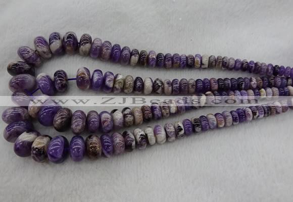 CRB1102 15.5 inches 5*8mm - 9*18mm rondelle dogtooth amethyst beads