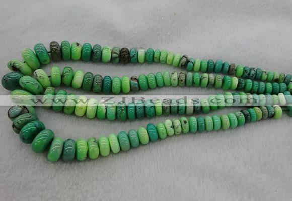 CRB1108 15.5 inches 5*8mm - 9*18mm rondelle grass agate beads