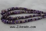 CRB1122 15.5 inches 5*8mm - 9*18mm faceted rondelle dogtooth amethyst beads