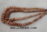 CRB1131 15.5 inches 5*8mm - 9*18mm faceted rondelle moonstone beads