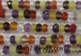 CRB120 15.5 inches 3*5mm faceted rondelle mixed quartz beads