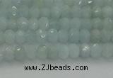 CRB1200 15.5 inches 3*4mm faceted rondelle aquamarine beads