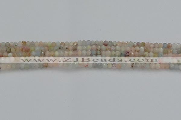 CRB1201 15.5 inches 3*4mm faceted rondelle morganite beads