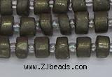 CRB1259 15.5 inches 5*8mm tyre matte pyrite gemstone beads