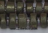 CRB1262 15.5 inches 7*14mm tyre matte pyrite gemstone beads