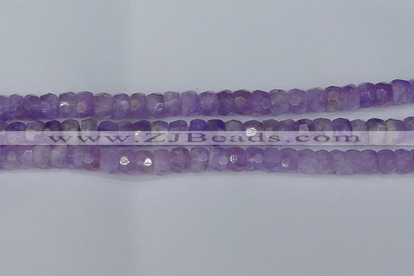 CRB1272 15.5 inches 6*10mm faceted rondelle lavender amethyst beads