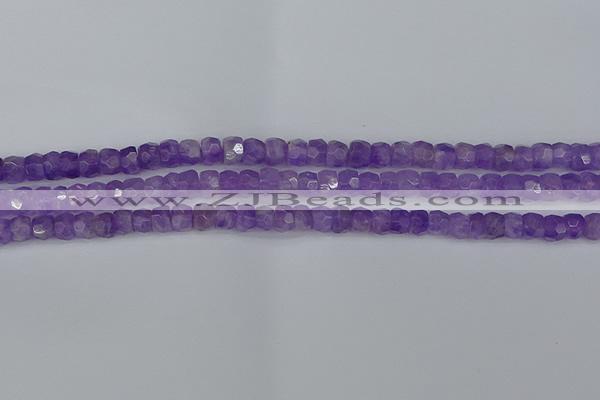 CRB1274 15.5 inches 4*6mm faceted rondelle lavender amethyst beads