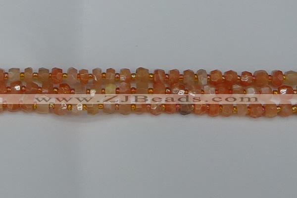 CRB1290 15.5 inches 4*6mm faceted rondelle moonstone beads