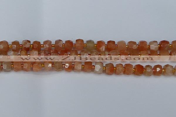 CRB1291 15.5 inches 5*8mm faceted rondelle moonstone beads