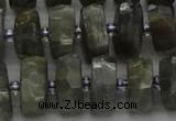 CRB1302 15.5 inches 6*12mm faceted rondelle labradorite beads