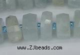 CRB1312 15.5 inches 6*12mm faceted rondelle aquamarine beads