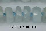 CRB1314 15.5 inches 7*14mm faceted rondelle aquamarine beads