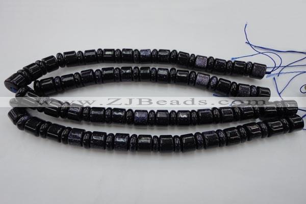 CRB132 15.5 inches 6*12mm & 10*12mm rondelle blue goldstone beads