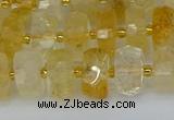 CRB1321 15.5 inches 6*10mm faceted rondelle citrine beads