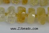 CRB1322 15.5 inches 6*12mm faceted rondelle citrine beads