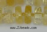 CRB1324 15.5 inches 8*16mm faceted rondelle citrine beads