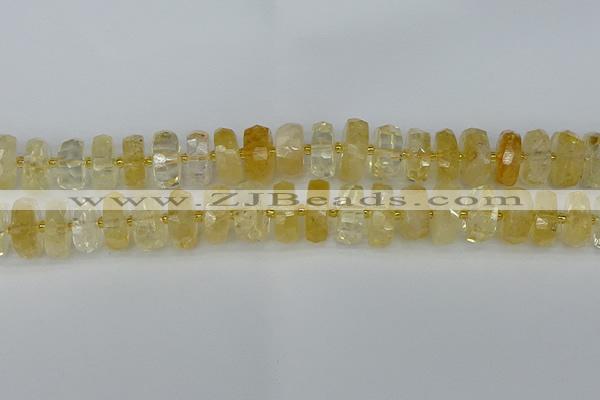 CRB1324 15.5 inches 8*16mm faceted rondelle citrine beads