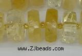 CRB1325 15.5 inches 8*18mm faceted rondelle citrine beads