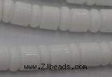 CRB133 15.5 inches 6*12mm & 10*12mm rondelle white porcelain beads