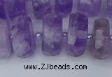 CRB1334 15.5 inches 8*16mm faceted rondelle lavender amethyst beads