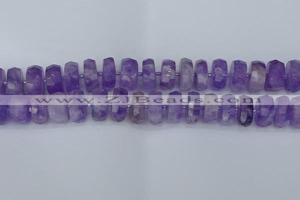 CRB1335 15.5 inches 8*18mm faceted rondelle lavender amethyst beads