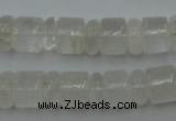 CRB134 15.5 inches 6*12mm & 10*12mm rondelle white crystal beads