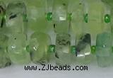 CRB1352 15.5 inches 6*12mm faceted rondelle green rutilated quartz beads