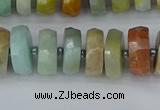 CRB1361 15.5 inches 6*10mm faceted rondelle Chinese amazonite beads