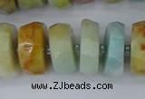 CRB1364 15.5 inches 8*16mm faceted rondelle Chinese amazonite beads