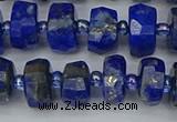 CRB1391 15.5 inches 6*10mm faceted rondelle lapis lazuli beads