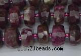 CRB1401 15.5 inches 6*10mm faceted rondelle tourmaline beads