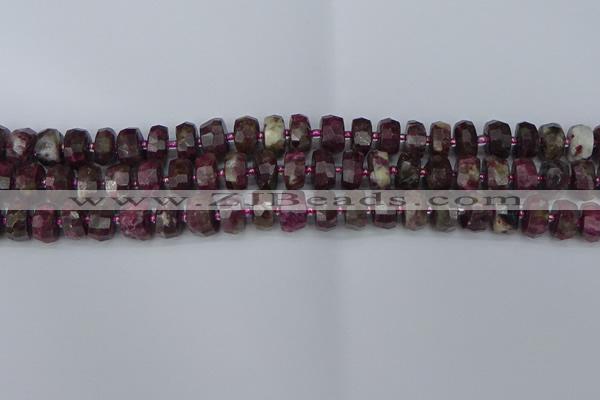 CRB1401 15.5 inches 6*10mm faceted rondelle tourmaline beads