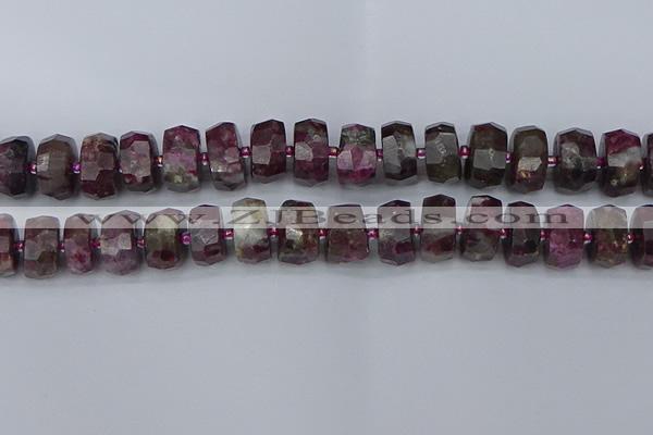 CRB1405 15.5 inches 8*18mm faceted rondelle tourmaline beads