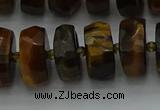 CRB1433 15.5 inches 7*14mm faceted rondelle yellow tiger eye beads