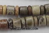 CRB144 15.5 inches 6*12mm & 10*12mm rondelle chrysanthemum agate beads