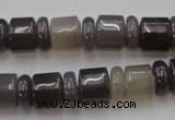 CRB145 15.5 inches 6*12mm & 10*12mm rondelle grey agate beads