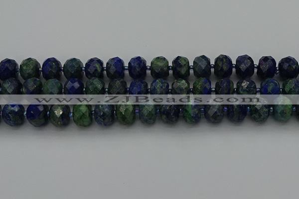 CRB1455 15.5 inches 10*14mm faceted rondelle chrysocolla beads